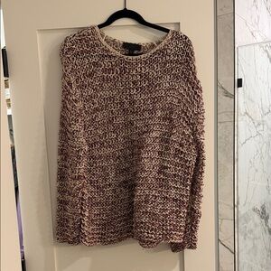 Zara Burgundy and Cream Knit Sweater